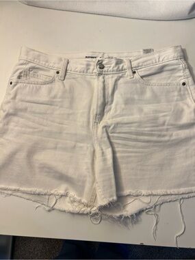 Old Navy White Frayed Hem Denim Shorts